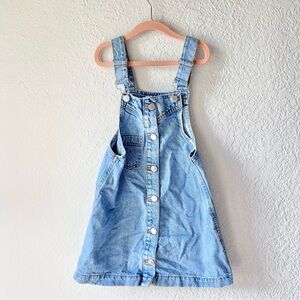 Zara Denim Overall Button Front Dress Sz 7